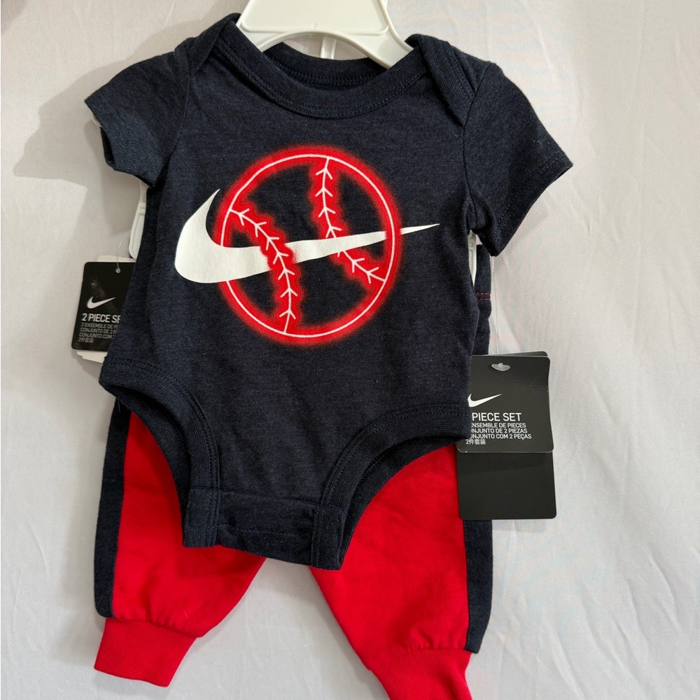 Nike Infant Baseball Graphic Bodysuit and Red Pants